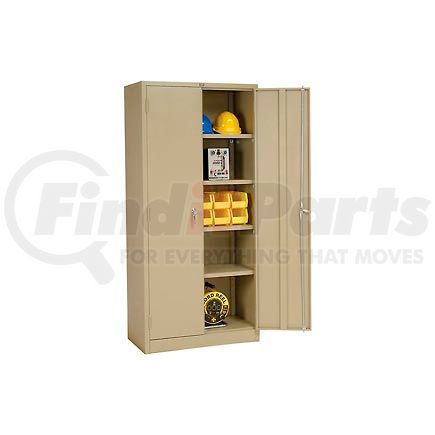 Global Industrial 603599TN Global Industrial&#153; Storage Cabinet, Turn Handle, 36"Wx18"Dx78"H, Tan, Assembled