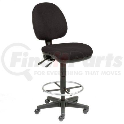 Global Industrial 808659BK Interion&#174; Office Stool - Fabric - 360&#176; Footrest - Black