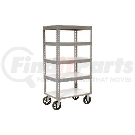 Global Industrial 330426 Global Industrial&#153; Easy Adjust Boltless 5 Shelf Truck 48x24 W/ Laminate Shelves, Rubber Casters