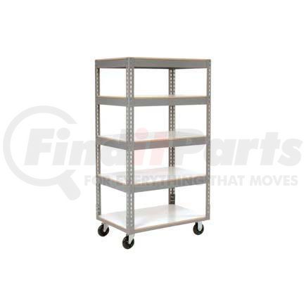 Global Industrial 330431 Global Industrial&#153; Easy Adjust Boltless 5 Shelf Truck 60x24, Laminate Shelves, Poly Casters