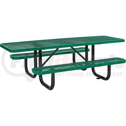 GLOBAL INDUSTRIAL 695289GN Global Industrial&#153; 8 ft. ADA Outdoor Steel Picnic Table, Expanded Metal, Green