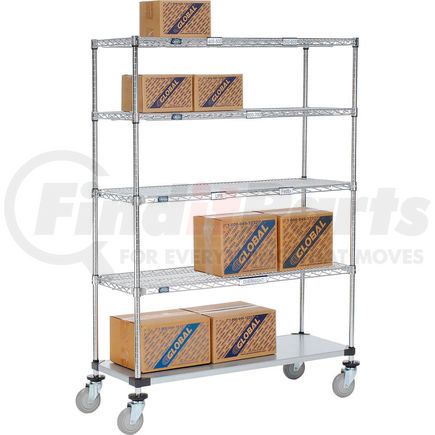 Global Industrial 251286 Nexel&#174; Open Sided Wire Exchange Truck 4 Wire, 1 Galvanized Shelf 800 Lb Cap