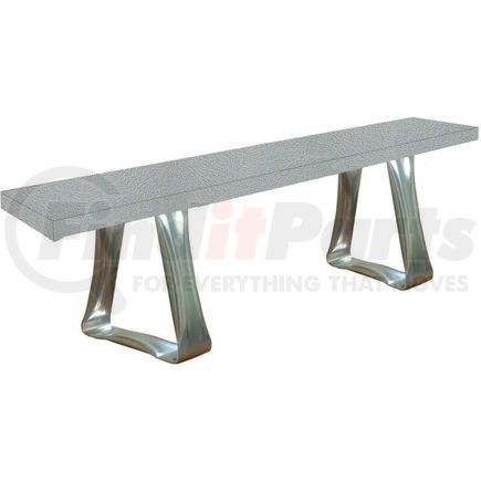 Global Industrial 493713 Global Industrial&#153; Locker Bench Gray Solid Plastic Top w/SS Trapezoid Pedestals, 36x 9-1/2 x 17