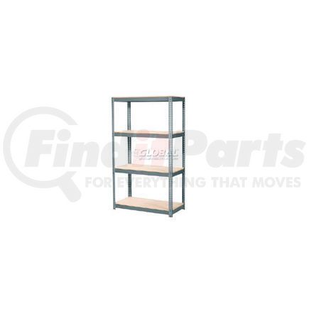 Global Industrial 255130GY Bulk Rack Wood Deck Starter 4 Level Gray