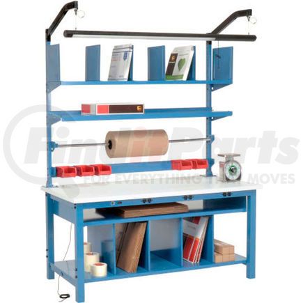 Global Industrial 244188B Global Industrial&#153; Complete Electric Packing Workbench ESD Square Edge - 72 x 30
