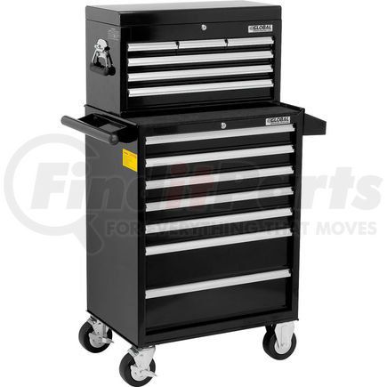 Global Industrial 535488 Global Industrial&#153; 26-3/8¿ x 18-1/8" x 52-9/16" 13 Drawer Black Roller Cabinet & Chest Combo