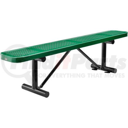 Global Industrial 262075GN Global Industrial&#8482; 6 ft. Outdoor Steel Flat Bench - Perforated Metal - Green