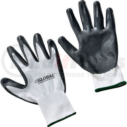Global Industrial 708346M Global Industrial&#8482; Flat Nitrile Coated Gloves, White/Gray, Medium, 1-Pair