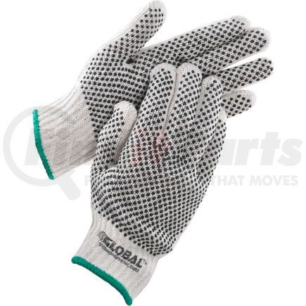 Global Industrial 708351M Global Industrial&#8482; PVC Dot Knit Gloves, Double-Sided, Black, Medium, 1-Dozen