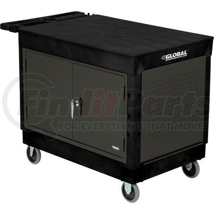 Global Industrial 800340 Global Industrial&#153; Deluxe plastic Black 2 shelf Flat Maintenance Utility Cart 40x26, 5" Casters