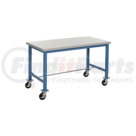 Global Industrial 607944A Global Industrial™ 72"W x 30"D Mobile Packing Workbench - Plastic Laminate Safety Edge - Blue