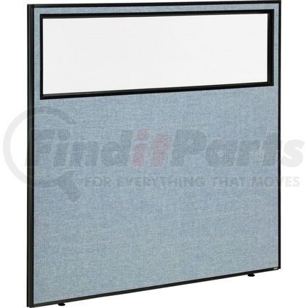 Global Industrial 694661WBL Interion&#174; Office Partition Panel with Partial Window, 60-1/4"W x 60"H, Blue