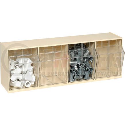 Quantum Storage Systems QTB304IV Quantum Tip Out Storage Bin QTB304 - 4 Compartments Ivory