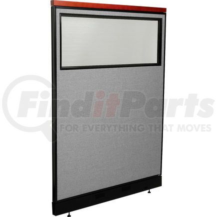 GLOBAL INDUSTRIAL 694700WNGY Interion&#174; Deluxe Office Partition Panel w/Partial Window & Raceway 48-1/4"W x 65-1/2"H Gray