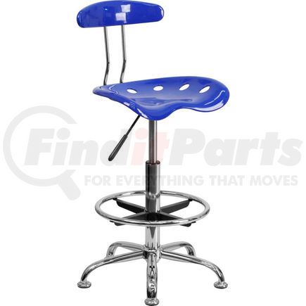 Global Industrial LF-215-NAUTICALBLUE-GG Flash Furniture Desk Stool with Back - Plastic - Blue