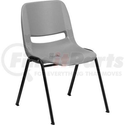 Global Industrial RUT-EO1-GY-GG Flash Furniture Ergonomic Shell Stack Chair  - Plastic - Gray - Hercules Series