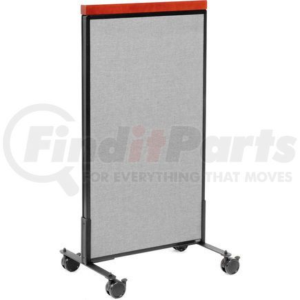 GLOBAL INDUSTRIAL 694964MGY Interion&#174; Mobile Deluxe Office Partition Panel, 24-1/4"W x 46-1/2"H, Gray