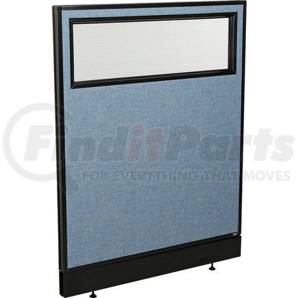 GLOBAL INDUSTRIAL 694754WNBL Interion&#174; Office Partition Panel with Partial Window & Raceway, 36-1/4"W x 46"H, Blue