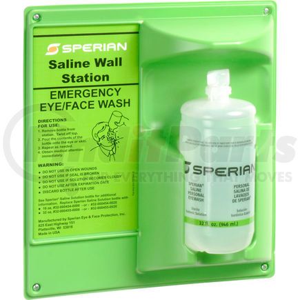 North Safety 32-000461-0000 Honeywell Emergency Eye/Face Wash, 32 Oz. Single Bottle Station, 32-000461-0000