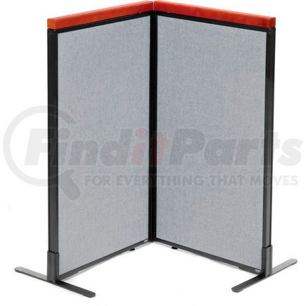 Global Industrial 695064GY Interion&#174; Deluxe Freestanding 2-Panel Corner Room Divider, 24-1/4"W x 43-1/2"H Panels, Gray