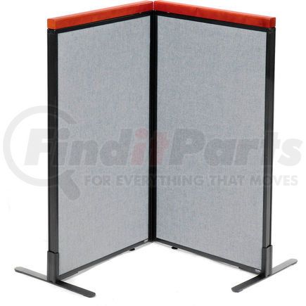 GLOBAL INDUSTRIAL 695064GY Interion&#174; Deluxe Freestanding 2-Panel Corner Room Divider, 24-1/4"W x 43-1/2"H Panels, Gray