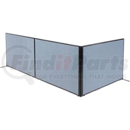 Global Industrial 695119BL Interion&#174; Freestanding 3-Panel Corner Room Divider, 60-1/4"W x 42"H Panels, Blue
