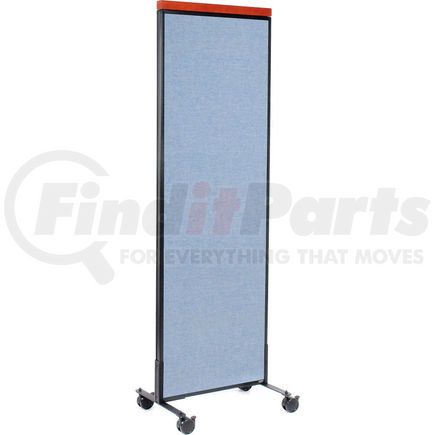GLOBAL INDUSTRIAL 694966MBL Interion&#174; Mobile Deluxe Office Partition Panel, 24-1/4"W x 76-1/2"H, Blue