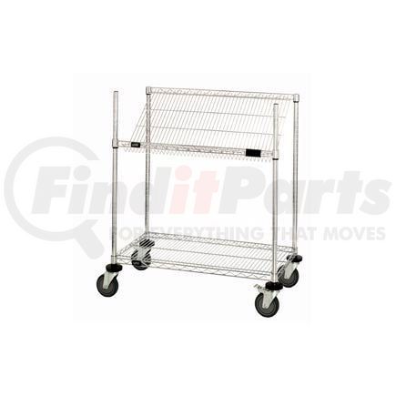 Global Industrial 269010 Global Industrial&#153; Easy Access Slant Shelf Chrome Wire Cart 48"L x 18"W x 48"H