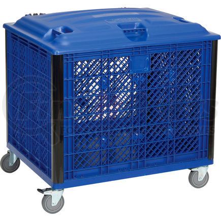 Global Industrial 603087P Global Industrial&#153; Easy Assembly Vented Wall Bulk Container Lid & Casters 39-1/4x31-1/2x29 Blue