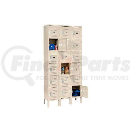 Global Industrial 269693TN Global Industrial™ Paramount® Six Tier 18 Door Locker, 12"Wx18"Dx12"H, Tan, Assembled