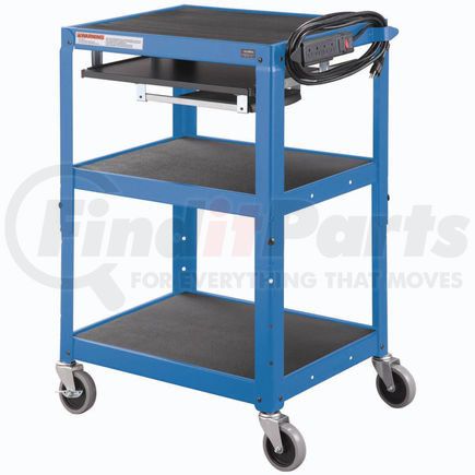 Global Industrial 334541BL Global Industrial&#174; Steel Mobile Workstation Cart with Slide out keyboard and Mouse Shelf-Blue