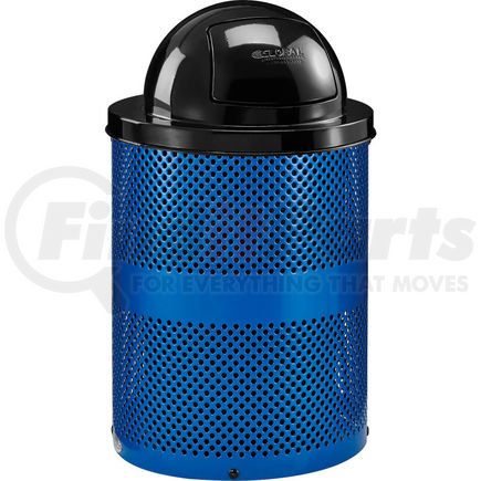 Global Industrial 261949BL Global Industrial&#153; Outdoor Perforated Steel Trash Can With Dome Lid, 36 Gallon, Blue