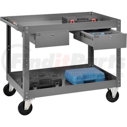 Global Industrial 988846 Global Industrial&#153; Stock Cart, 2 Drawers & 2 Tray Shelves, 24"Wx36"L, 800 Lb. Cap