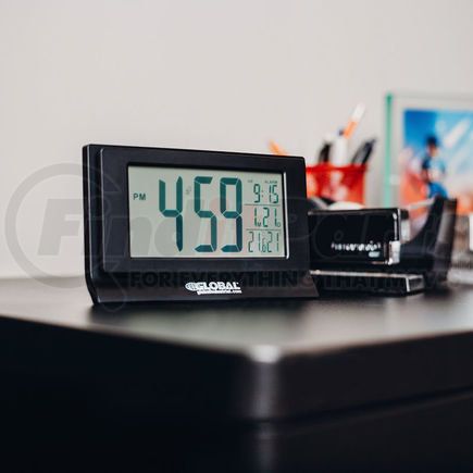 Global Industrial 695464 Global Industrial&#8482; Digital Alarm Clock with Indoor Temperature and Humidity Display