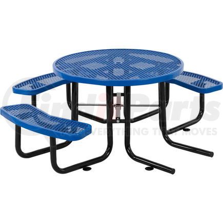 Global Industrial 695290BL Global Industrial&#153; 46" Wheelchair Accessible Round Outdoor Steel Picnic Table, Blue