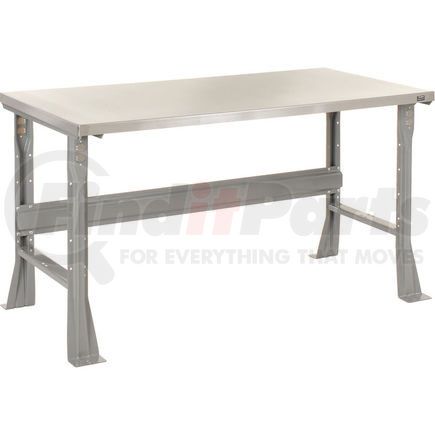 Global Industrial 239123 Global Industrial&#153; 72x30x34 Fixed Height Workbench Flared Leg-Stainless Steel Square Edge Gray