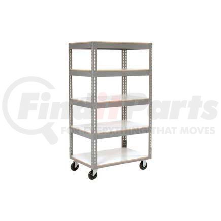 Global Industrial 330419 Global Industrial™ Easy Adjust Boltless 5 Shelf Truck 36x24, Laminate Shelves, Poly Casters