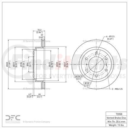 Dynamic Friction Company 600-72058 Disc Brake Rotor