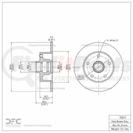 Dynamic Friction Company 600-73017 Disc Brake Rotor