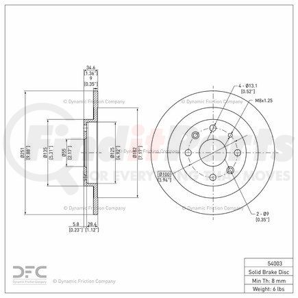 Dynamic Friction Company 604-54003 GEOSPEC Coated Rotor - Blank