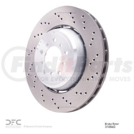 Dynamic Friction Company 62431086D DFC GEOSPEC Coated Rotor - Drilled