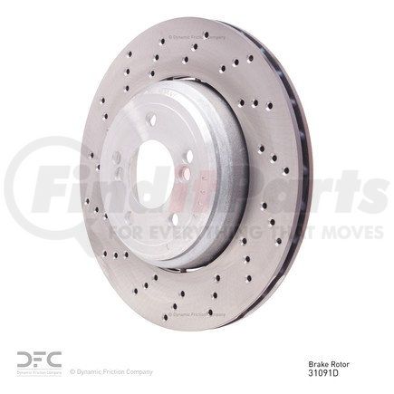 Dynamic Friction Company 62431091D DFC GEOSPEC Coated Rotor - Drilled