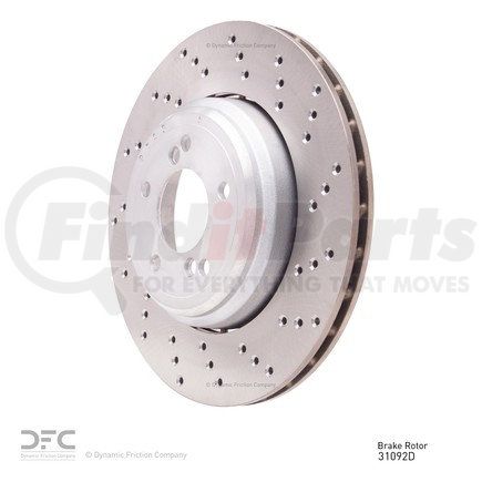 Dynamic Friction Company 62431092D DFC GEOSPEC Coated Rotor - Drilled