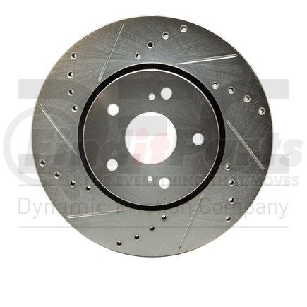 Dynamic Friction Company 631-01007L Brake Rotor - Drilled and Slotted - Silver