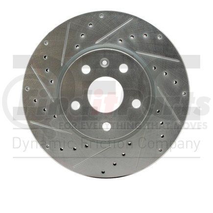 Dynamic Friction Company 631-45016L Brake Rotor - Drilled and Slotted - Silver