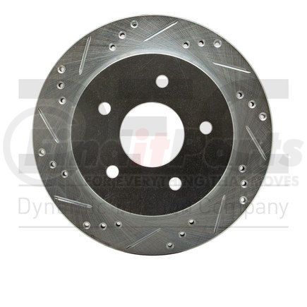 Dynamic Friction Company 631-48032L Brake Rotor - Drilled and Slotted - Silver