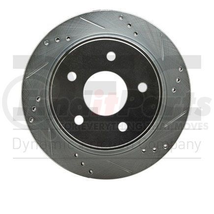 Dynamic Friction Company 631-48032R Brake Rotor - Drilled and Slotted - Silver