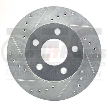 Dynamic Friction Company 631-42015L Brake Rotor - Drilled and Slotted - Silver