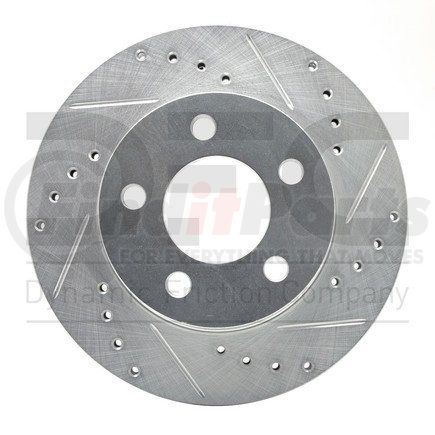 Dynamic Friction Company 631-42015R Brake Rotor - Drilled and Slotted - Silver