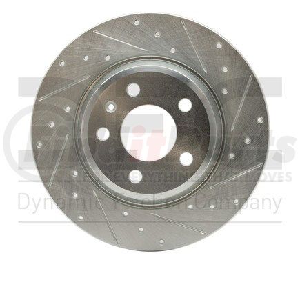 Dynamic Friction Company 631-73061R Brake Rotor - Drilled and Slotted - Silver